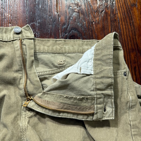 Levis 502 Corduroy Pants Mens 38x32 Beige Relaxed Straight Leg Jeans White Tab - Picture 11 of 16